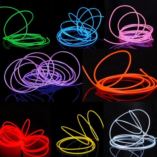 Flexible Neon Light Glow EL Wire Rope Cable LED Lights