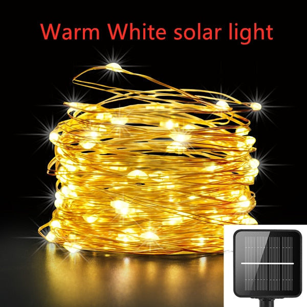 Dimmable LED Outdoor Solar String Lights Solar Christmas