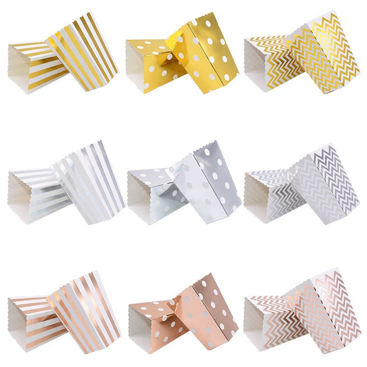 Dot Wave Striped Paper Popcorn Box Bag