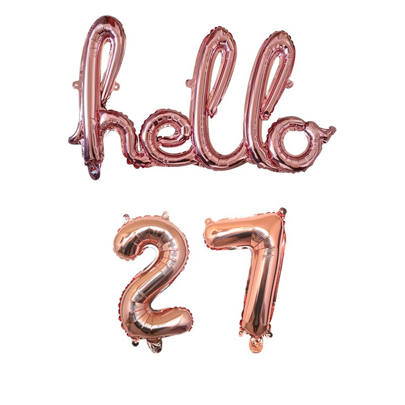 Rose Gold Hello 30 Baby Balloons number Balls Inflatable