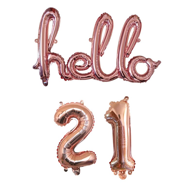 Rose Gold Hello 30 Baby Balloons number Balls Inflatable