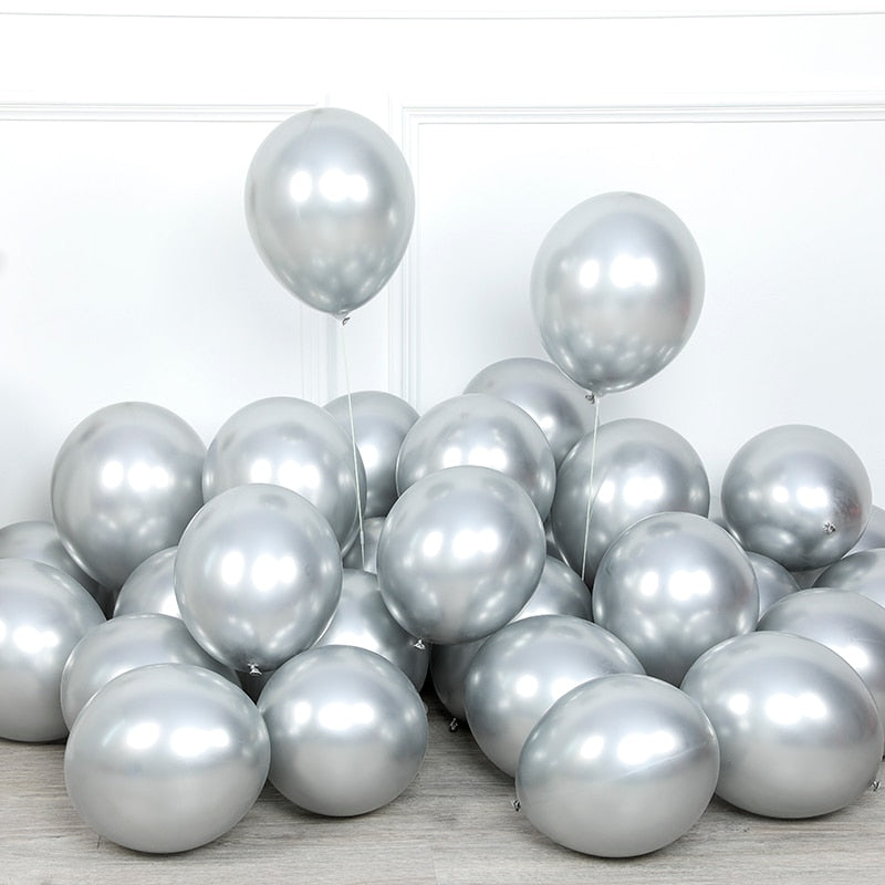 Glossy Metal Pearl Latex Balloon Thick Chrome