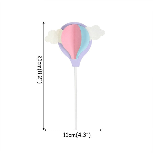 Rainbow Cake Toppers Unicorn Cloud Balloon Cake Flags