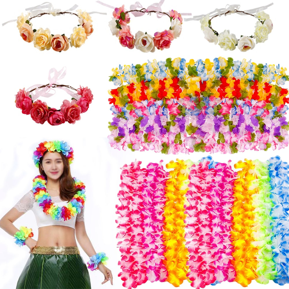 Hawaiian Party Artificial Flowers leis Garland