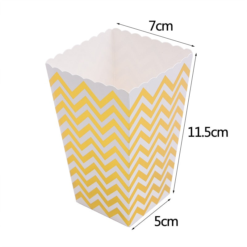Gold Silver Dot Wave Striped Paper Popcorn Box