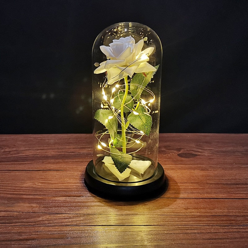 Valentines Day Gift for Girlfriend Eternal Rose LED Light