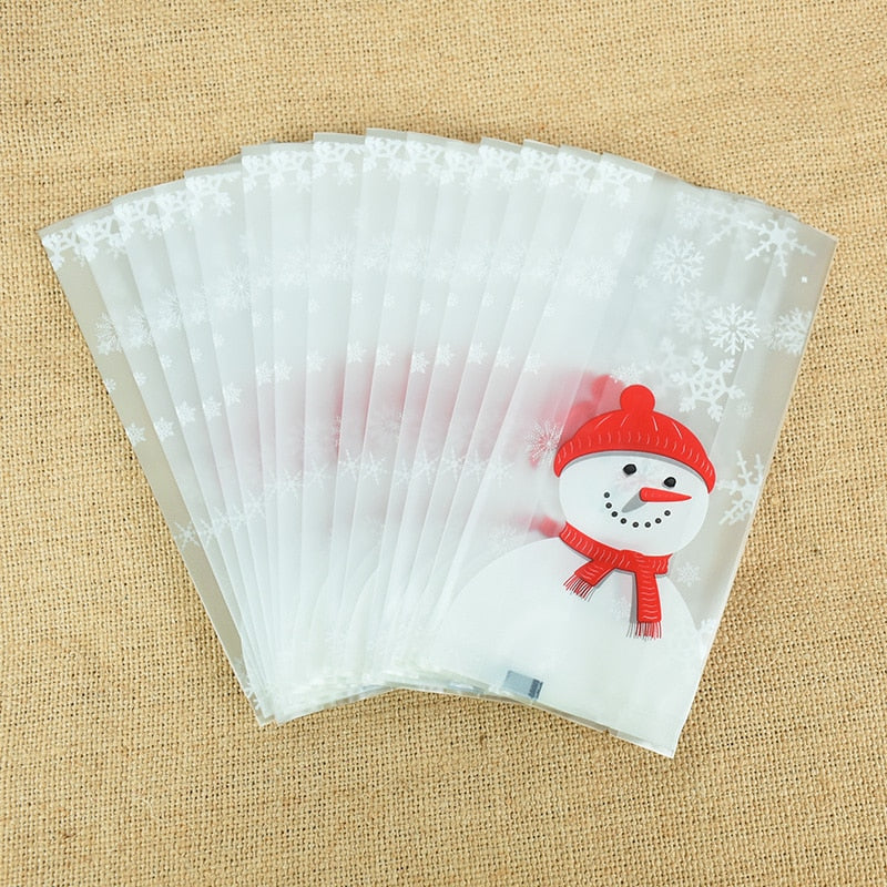 Cute Snowman Plastic Gifts Bags Candy Cookie