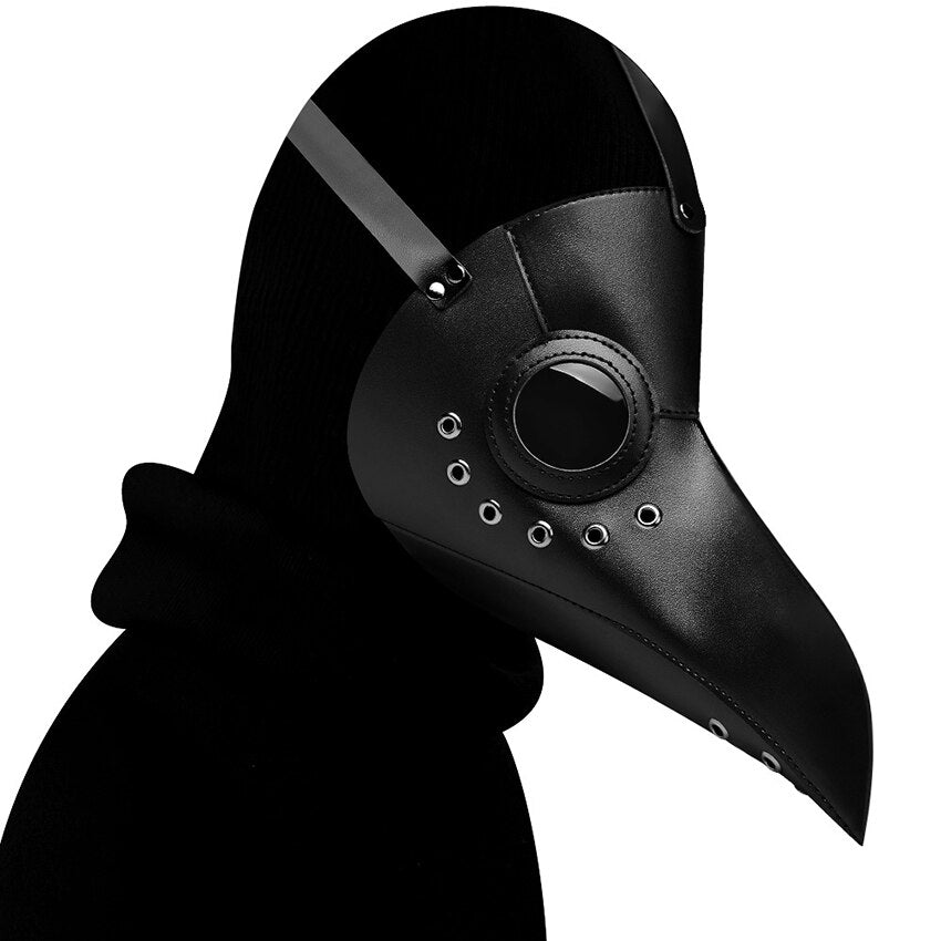 Plague Doctor Black Death Mask Leather