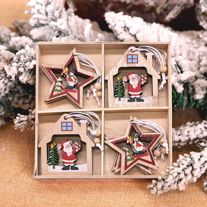 Christmas Snowflakes Wooden Pendants