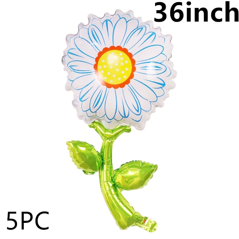 Sunflower Daisy Rose Tulip Helium foil balloons Theme party