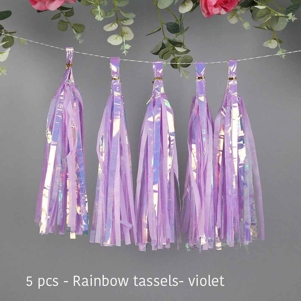 Iridescent DIY Tissue Paper Tassel Garlands Bachelorette