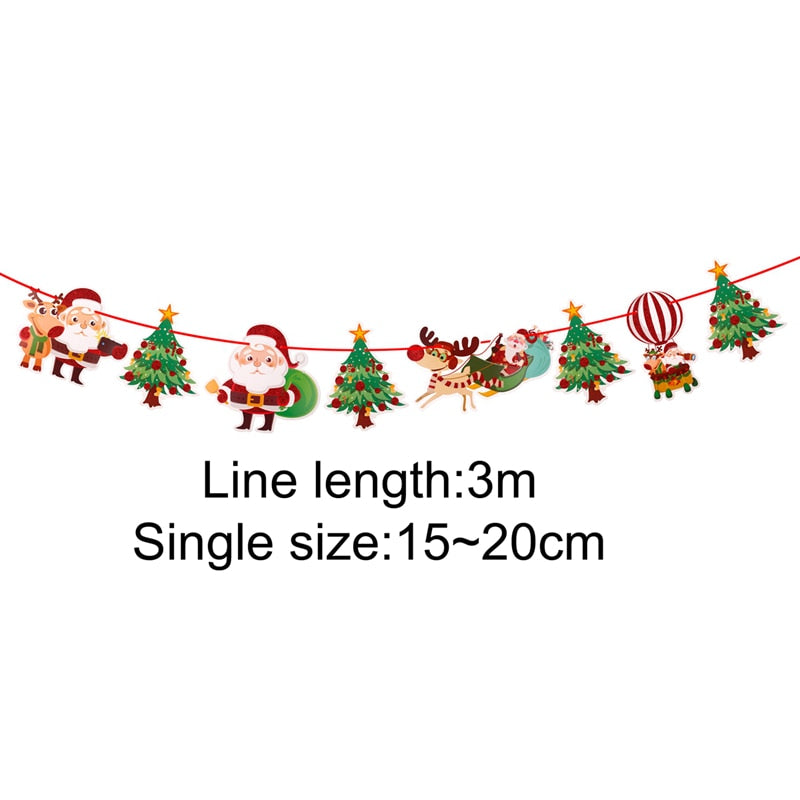 Christmas Banner Garland Merry Decoration