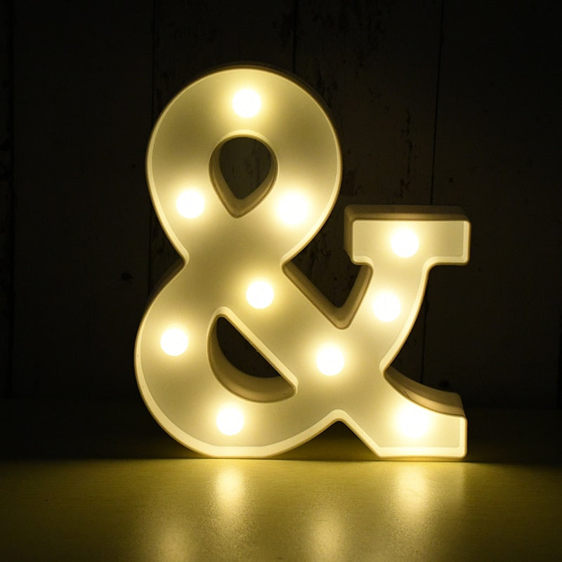 Love Heart LED Letter Lamp Romantic Night Light