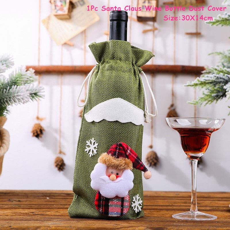 Wine Bottle Dust Cover Christmas Decoration