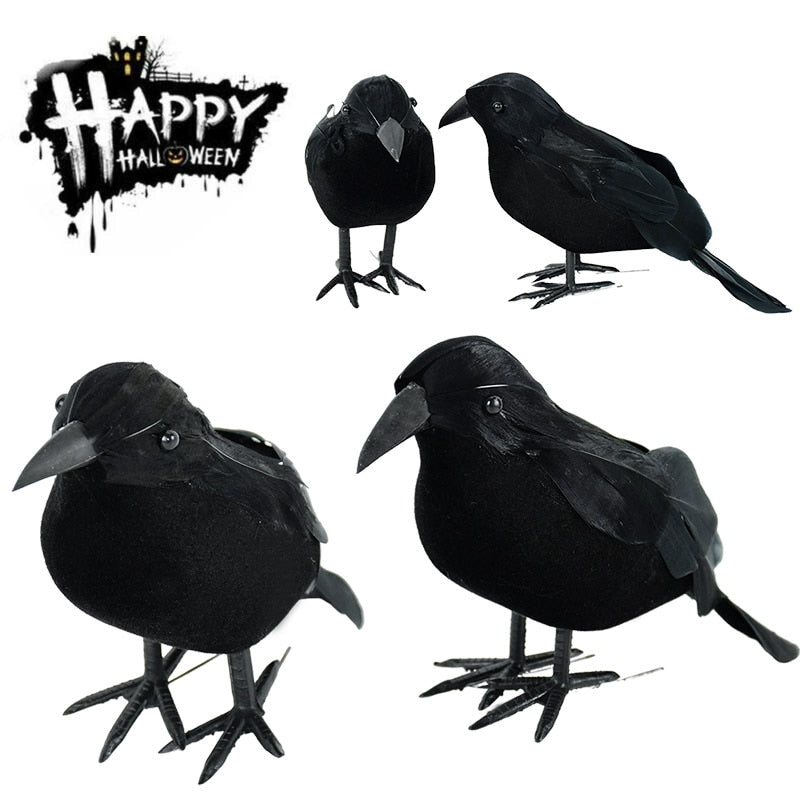 1piece Halloween Black Crow Model Simulation