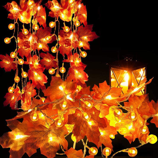 Maple Leaves Garland Led Lights for Christmas Decoration