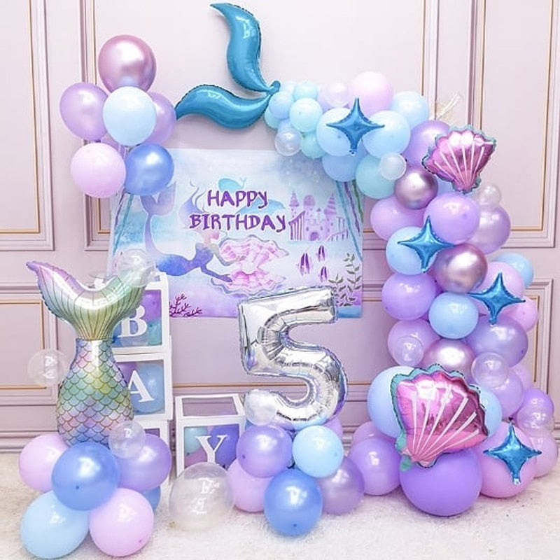 Little Mermaid Party Supplies Balloons Arch Set