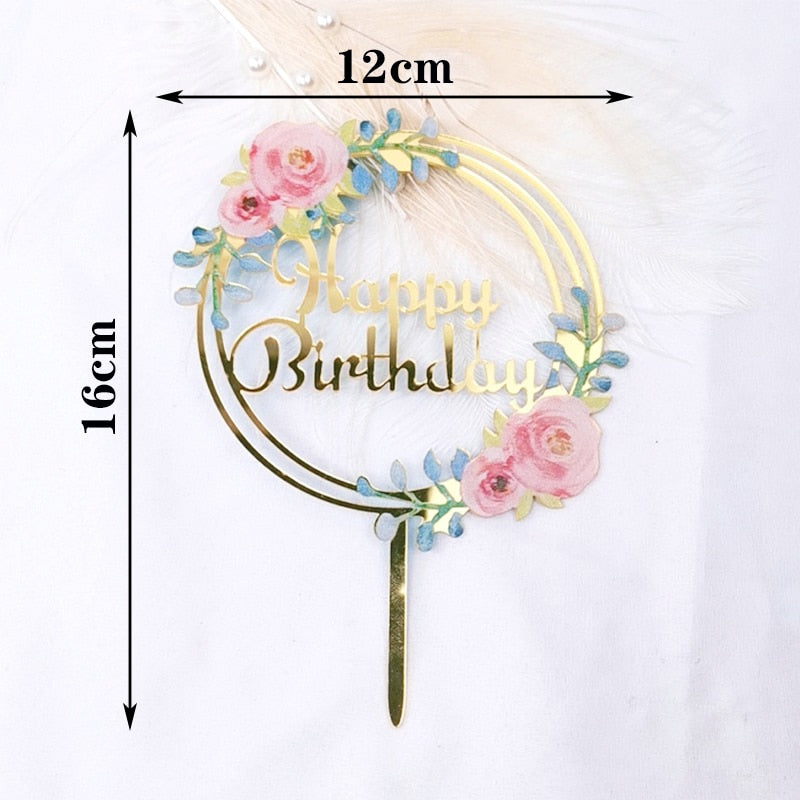 Creative Acrylic Cake Topper Happy Birthday Cake Toppers