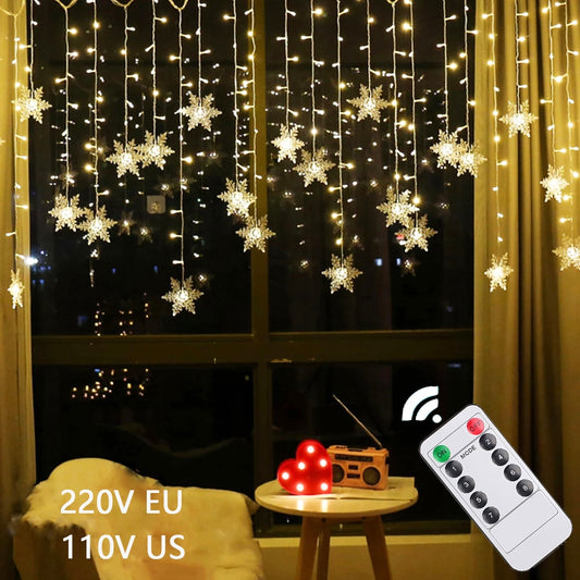 3.5M Christmas Light Led Snowflake Curtain
