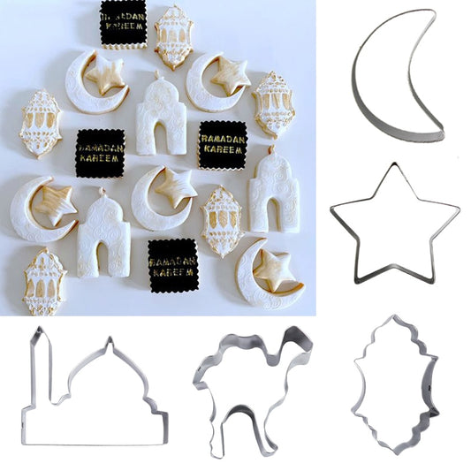 EID MUBARAK Moon Star Biscuit Mold Cookie Cutters Set