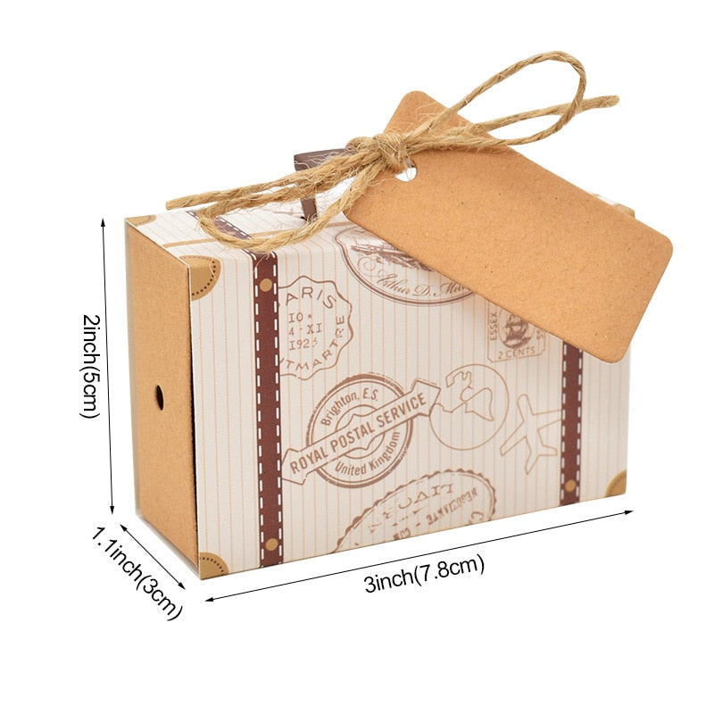 Travel Suitcase Candy Box Kraft Paper Gift Boxes