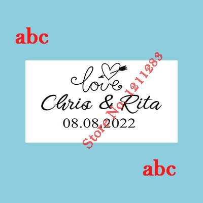 100 pcs Personalized Wedding bubble Labels