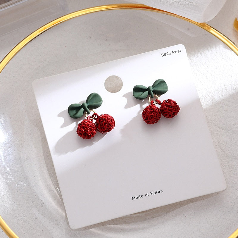 Red Festive Earring Girls Christmas Jewelry Gifts