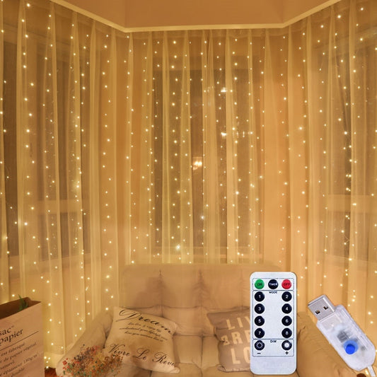 LED Curtain Fairy Lights Remote Control USB String Lights