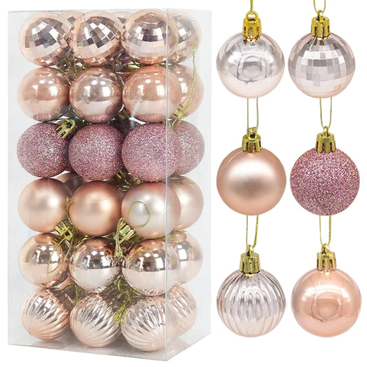 Rose Gold Plastic Christmas Balls Ornament