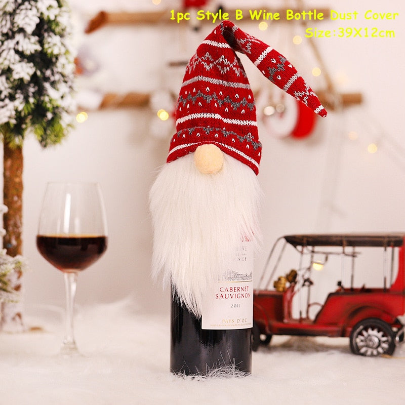 Wine Bottle Dust Cover Christmas Decoration