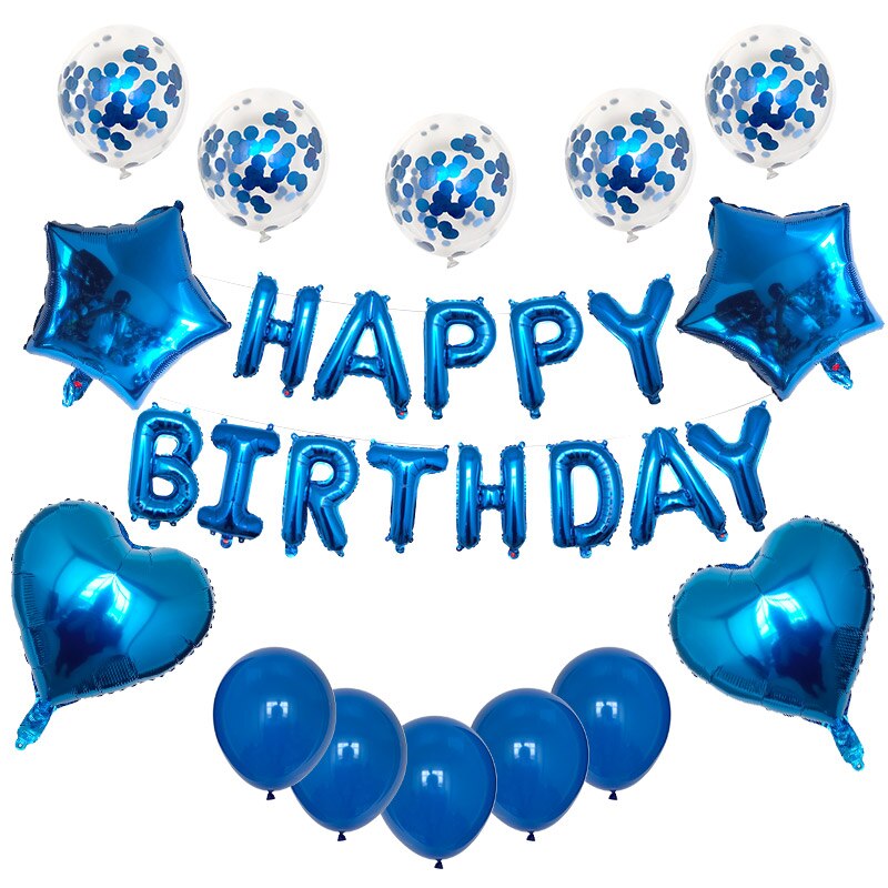Silver Letters Ballons Happy Birthday Foil Air Balloons