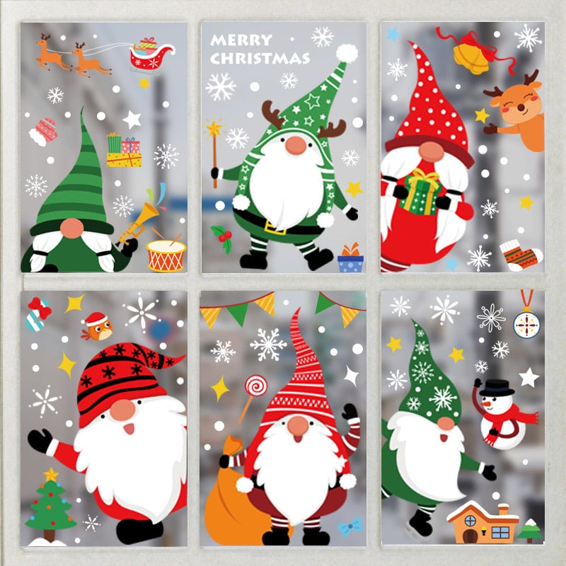 Christmas Santa Claus Window Stickers Wall