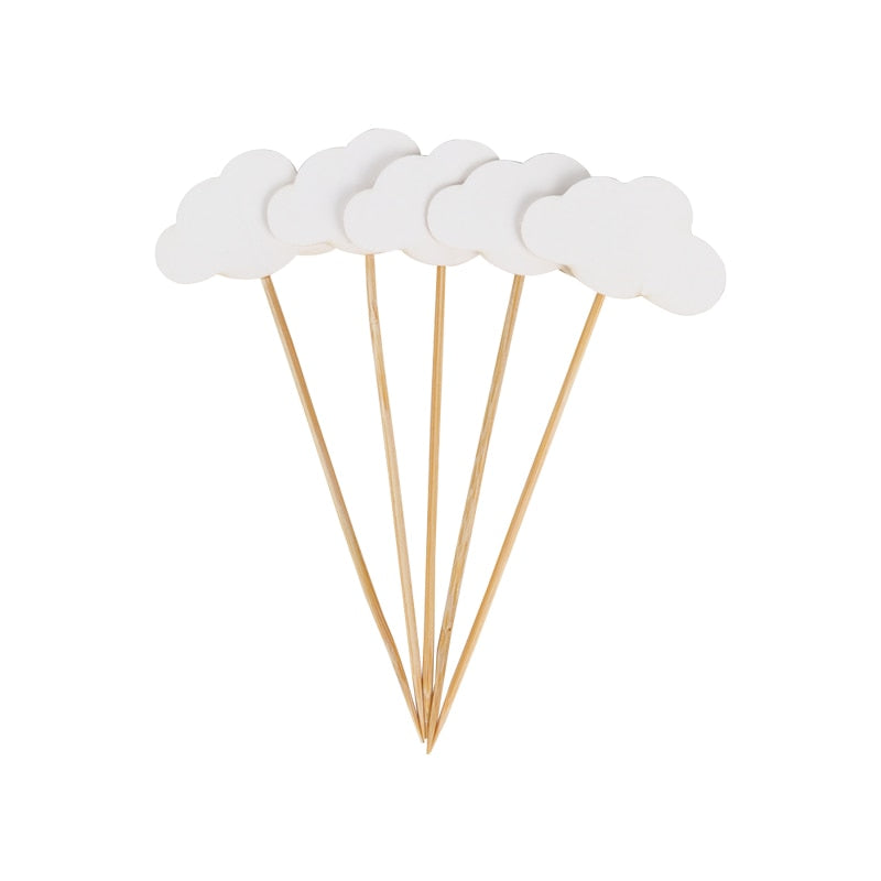 Rainbow Cake Toppers Unicorn Cloud Balloon Cake Flags