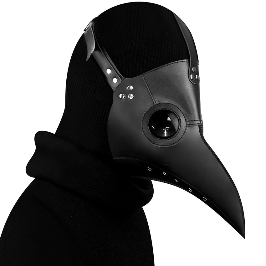 Plague Doctor Black Death Mask Leather