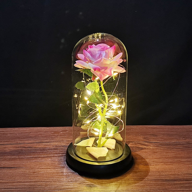 Valentines Day Gift for Girlfriend Eternal Rose LED Light