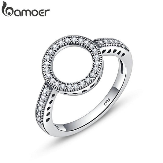 Genuine 925 Sterling Silver Forever Clear CZ Circle