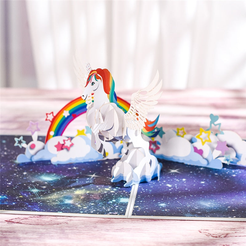 3D Butterfly Unicorn Birthday Card Greeting Cards