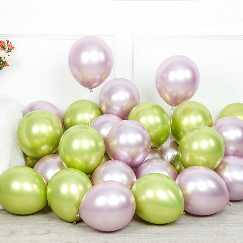 New Glossy Hot Pink Metal Pearl Latex Balloons