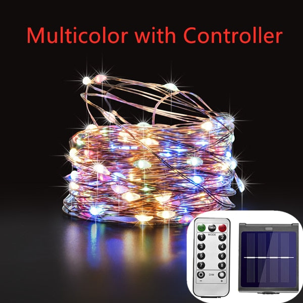 Dimmable LED Outdoor Solar String Lights Solar Christmas