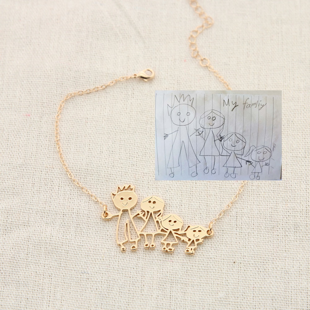 Customized Children Drawing Necklace Kids