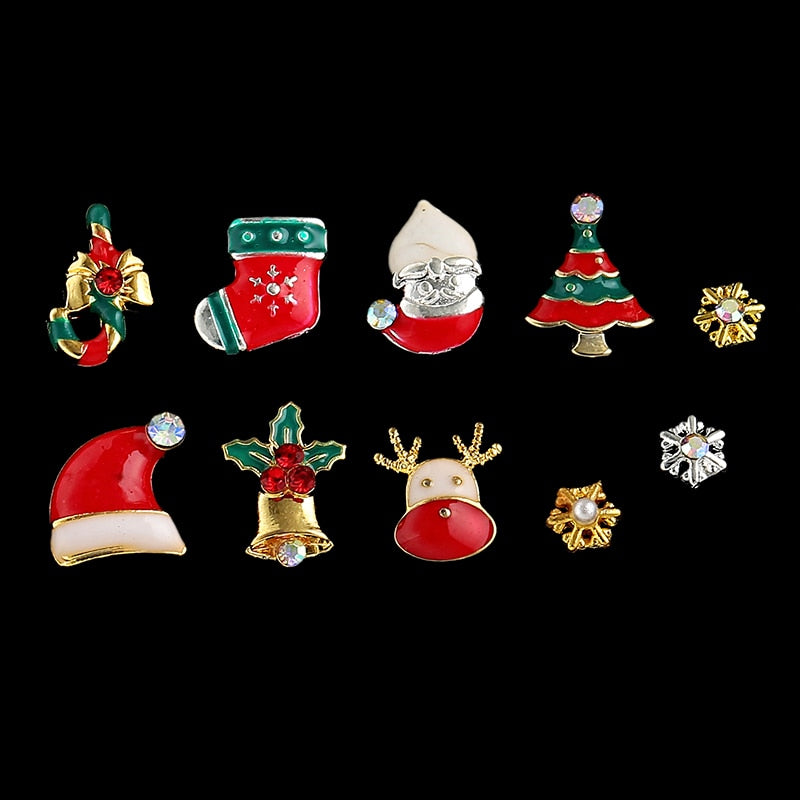 9 Designs Christmas Tree sock snowflake Nail Art