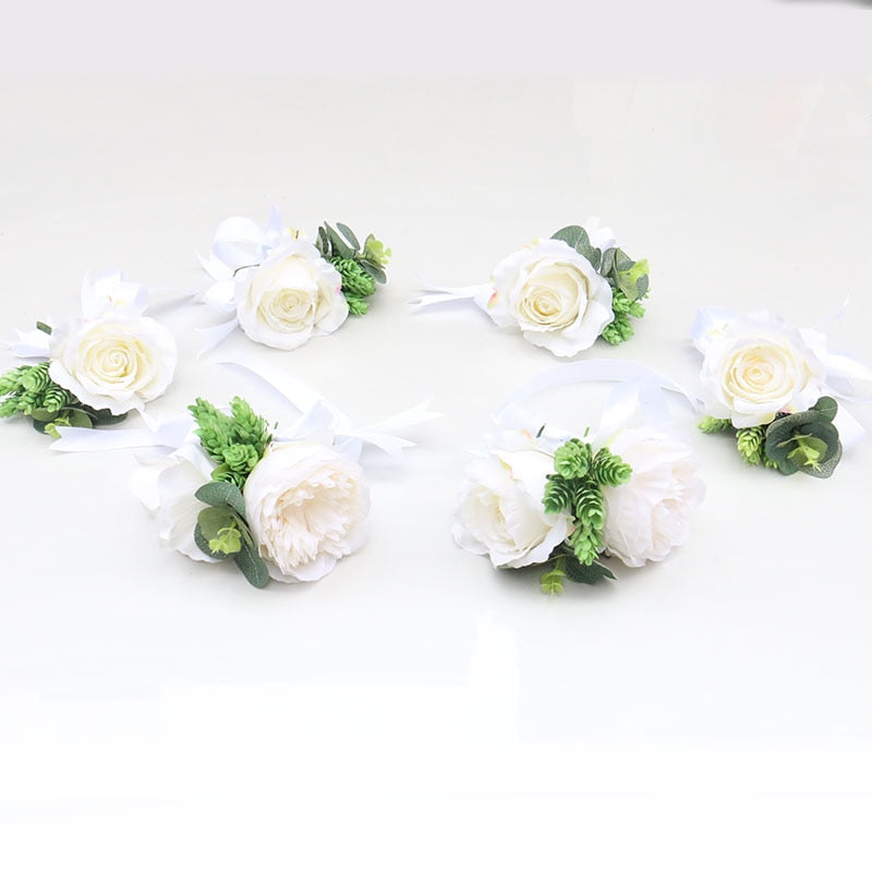 Artificial Flower Wedding Car Decor Kit Silk Fake Rose