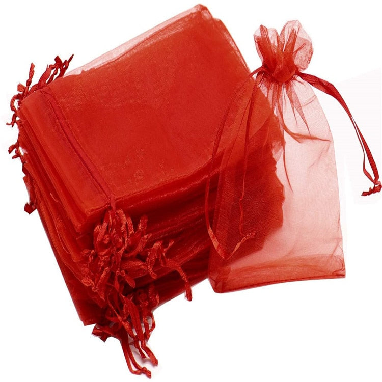 50pcs Sheer Transparent Chiffon Organza Bags