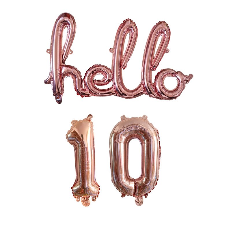 Rose Gold Hello 30 Baby Balloons number Balls Inflatable