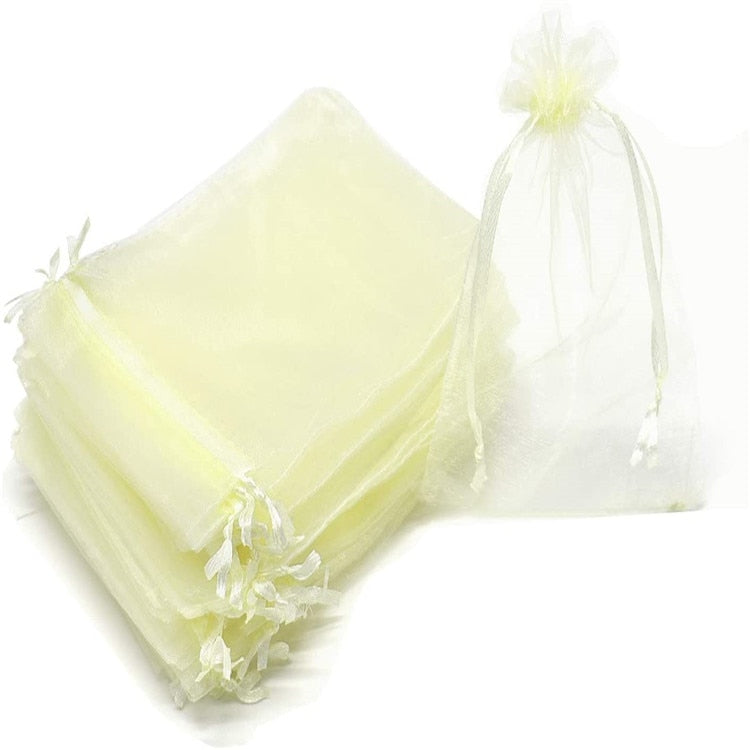 50pcs Sheer Transparent Chiffon Organza Bags