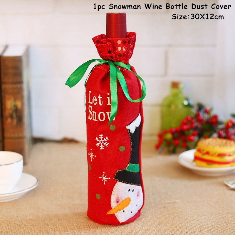 Wine Bottle Dust Cover Christmas Decoration