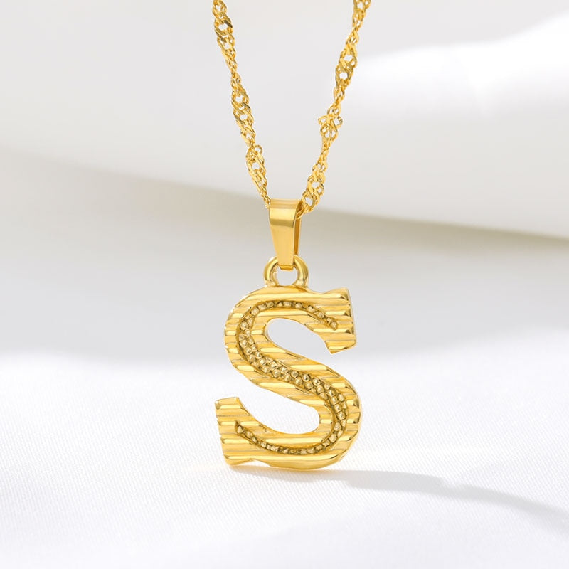 Capital Initial Letter Necklaces For Women