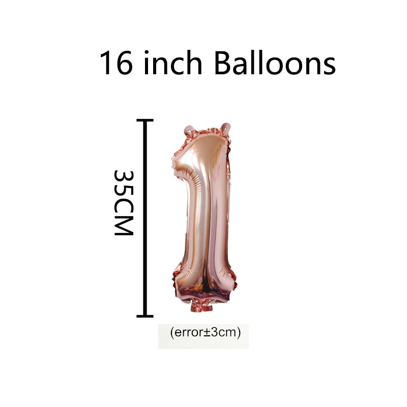 Digital Foil Balloons Air Number Balloon Figures Decorations