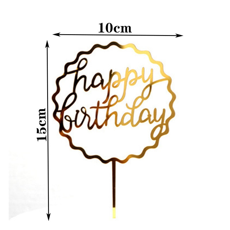 Creative Acrylic Cake Topper Happy Birthday Cake Toppers