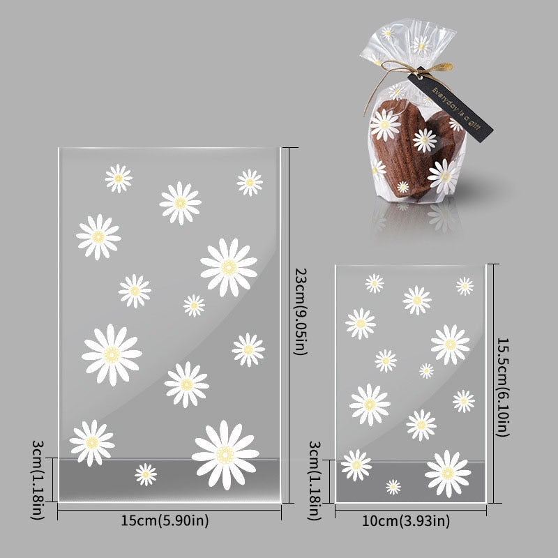 Transparent Packaging Bags Flower Printed